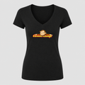 Women's Curious George V Neck T-Shirt in black