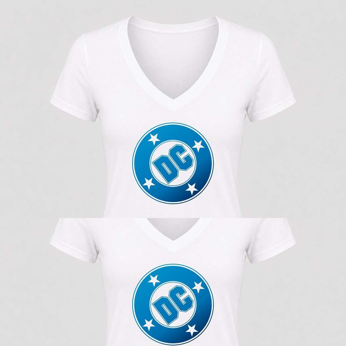 Women's DC Comics V Neck T-Shirt in white
