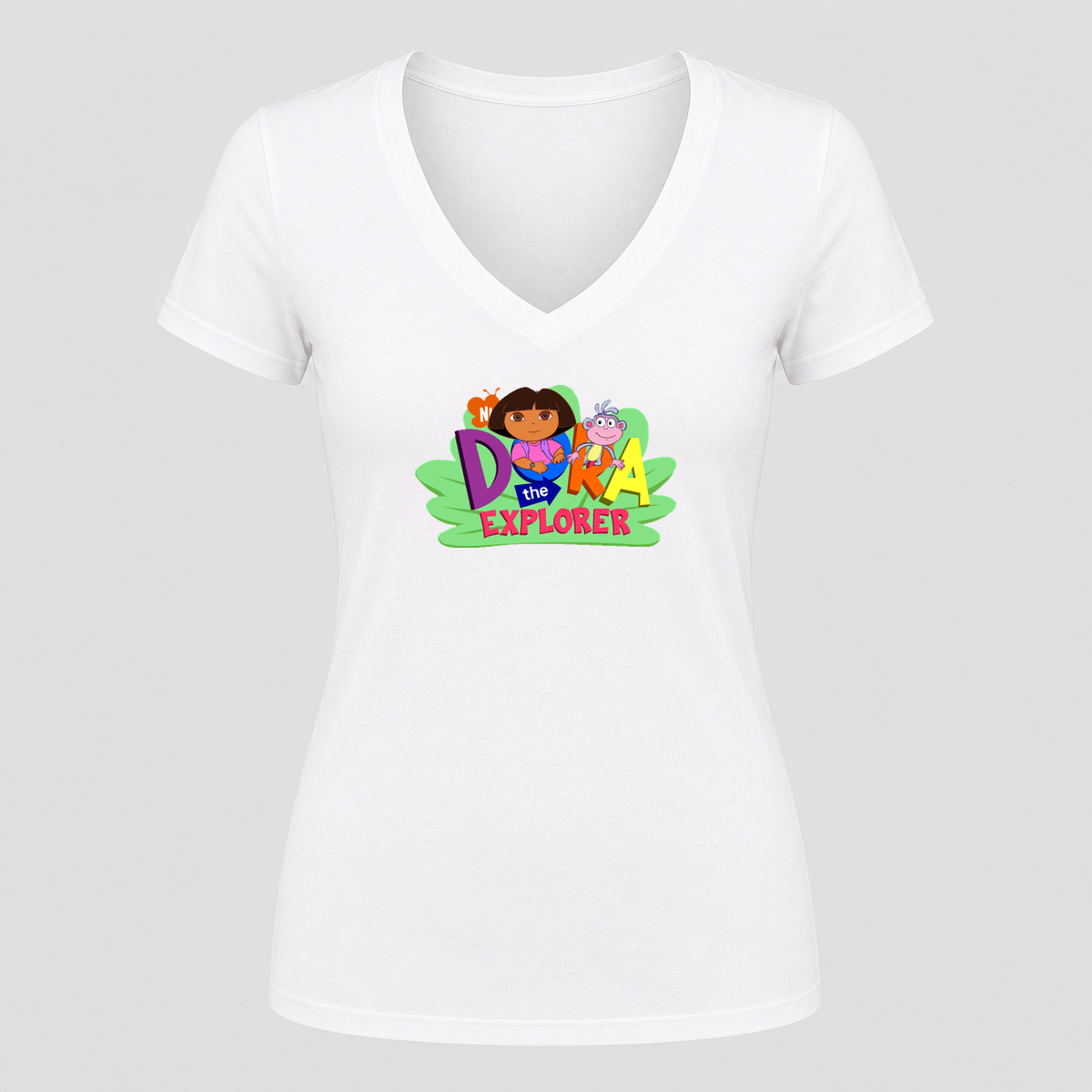 Women's Dora the Explorer V Neck T-Shirt in white