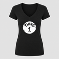 Women's Dr. Seuss Thing 1 V Neck T-Shirt in black