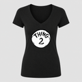 Women's Dr. Seuss Thing 2 V Neck T-Shirt in black