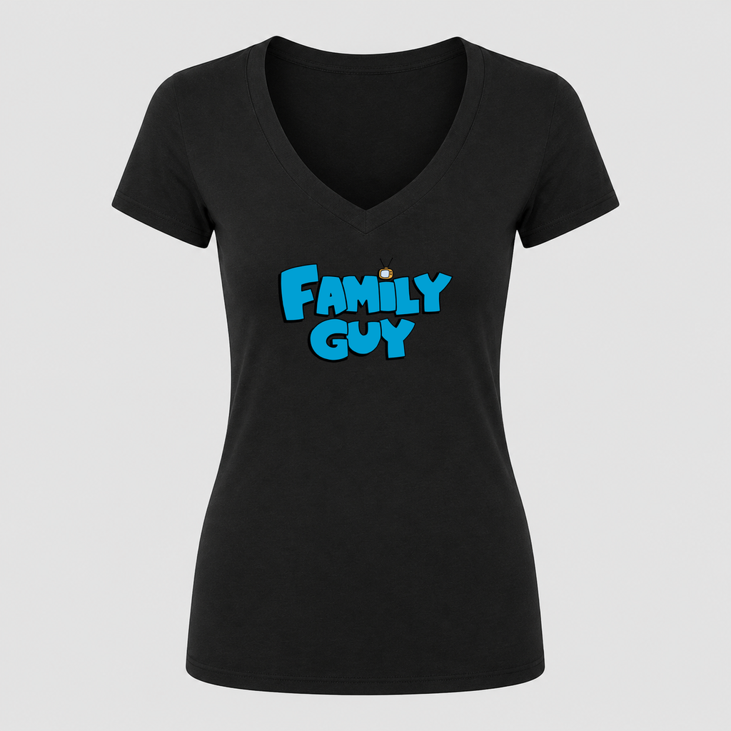 Women's Family Guy V Neck T-Shirt in black