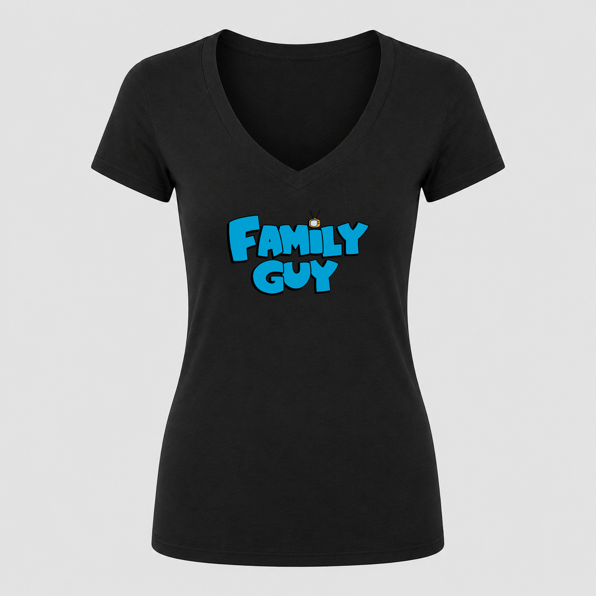 Women's Family Guy V Neck T-Shirt in black