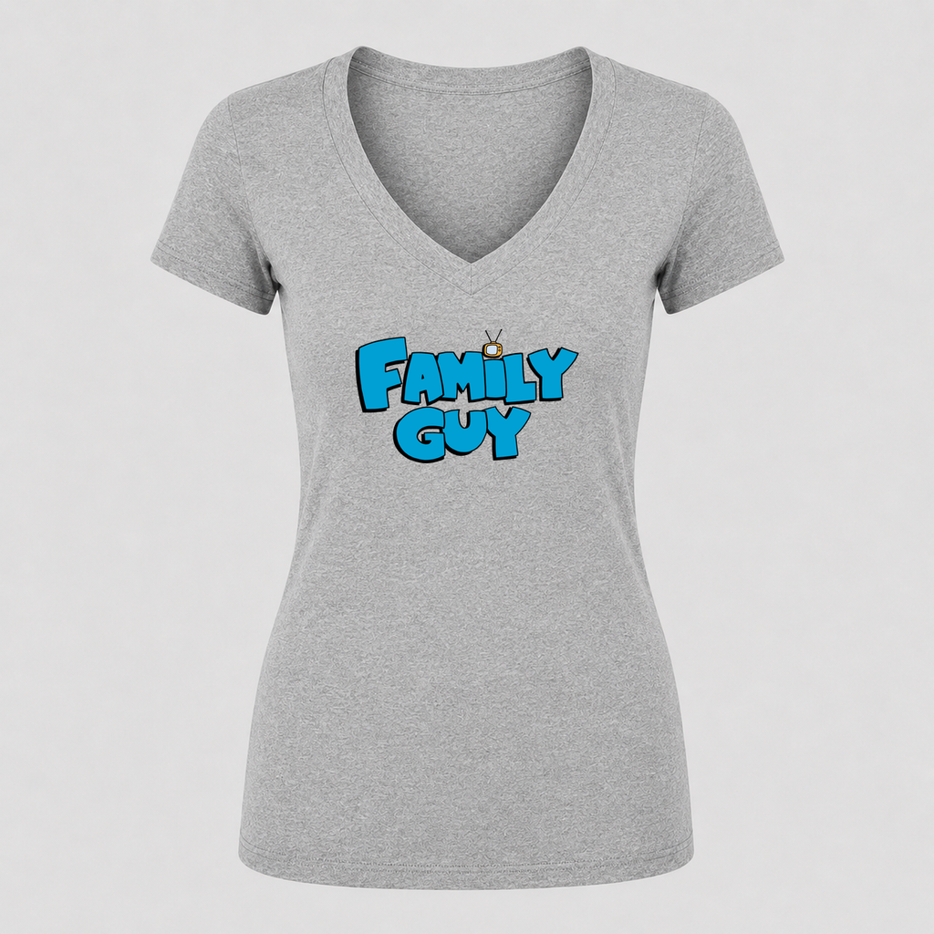 Women's Family Guy V Neck T-Shirt in gray