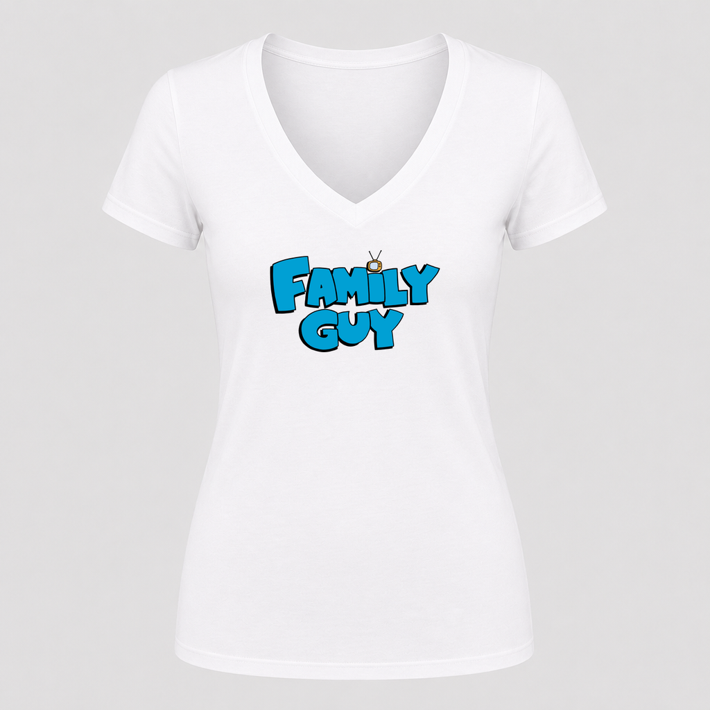 Women's Family Guy V Neck T-Shirt in white