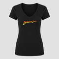 Women's Indiana Jones V Neck T-Shirt in black