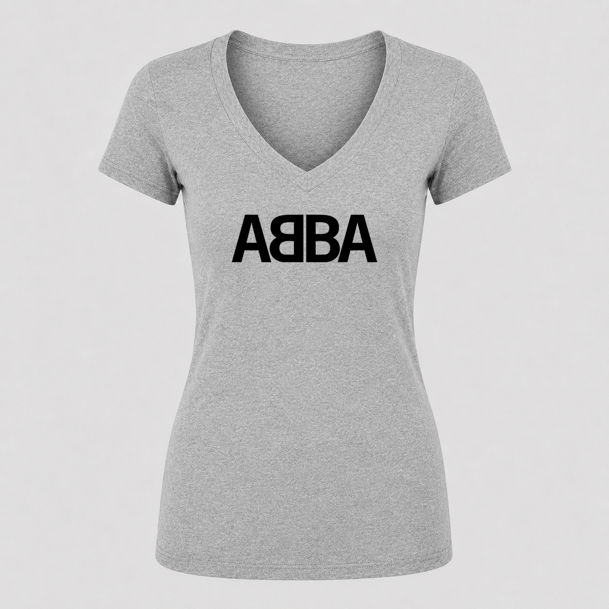 Women's ABBA V Neck T-Shirt in gray