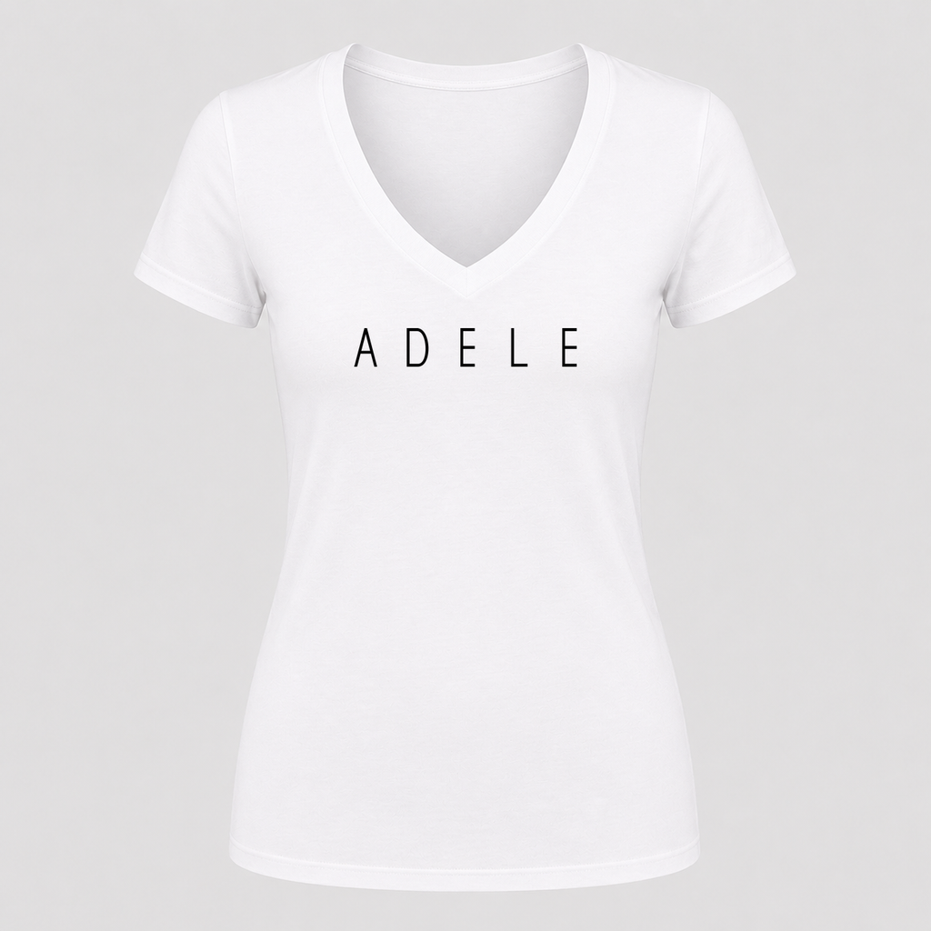 Women's Adele V Neck T-Shirt in white