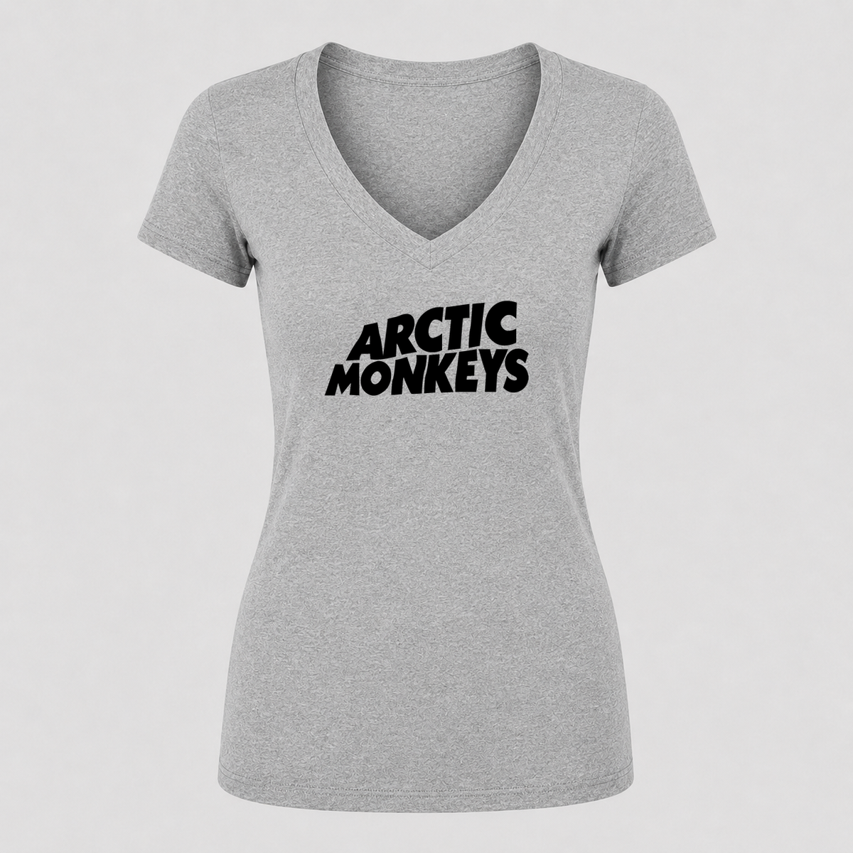 Women's Arctic Monkeys V Neck T-Shirt in gray