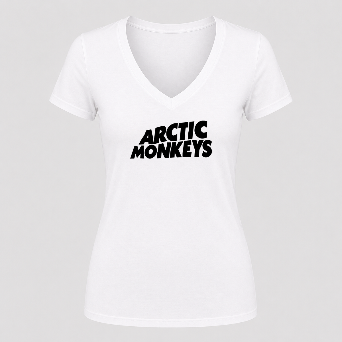 Women's Arctic Monkeys V Neck T-Shirt in white