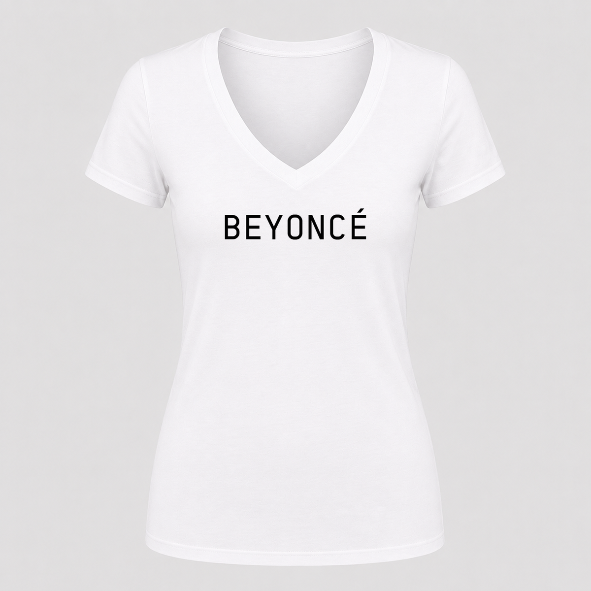 Women's Beyoncé V Neck T-Shirt in white
