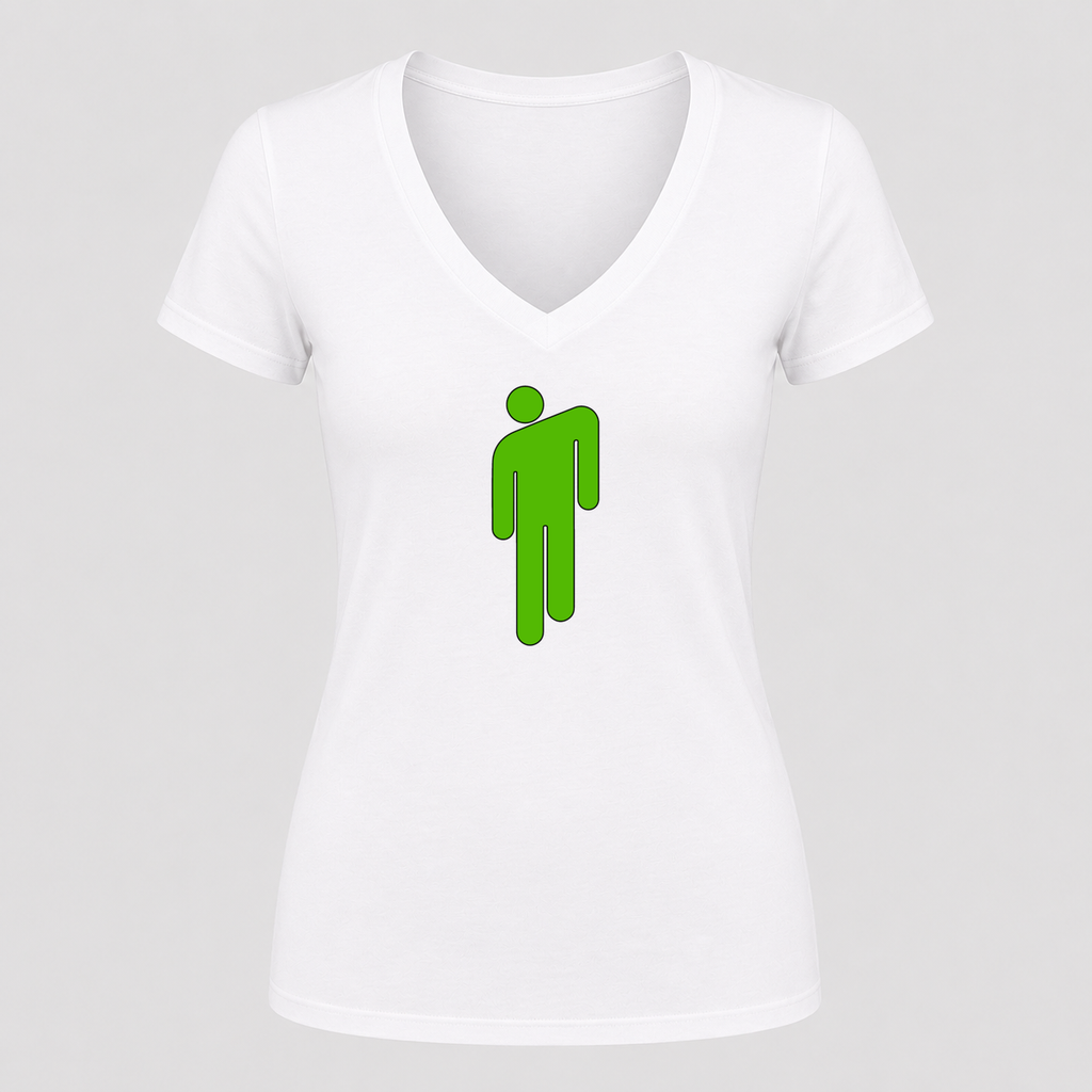 Women's Billie Eilish V Neck T-Shirt in white