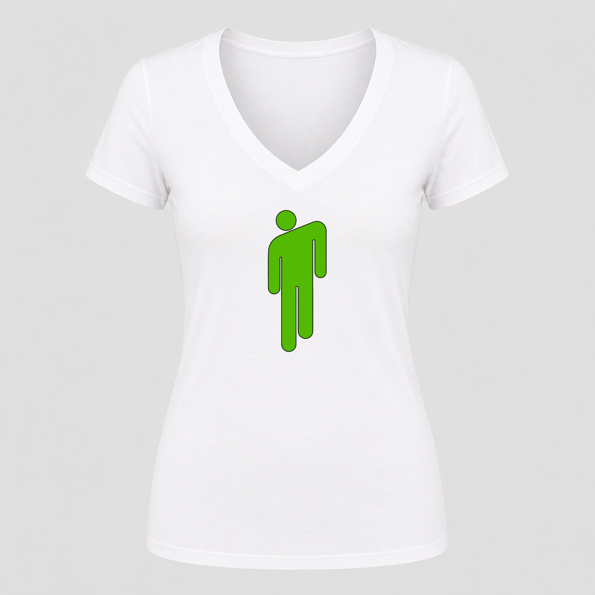 Women's Billie Eilish V Neck T-Shirt in white