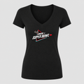 Women's Crash the Super Bowl V Neck T-Shirt in black