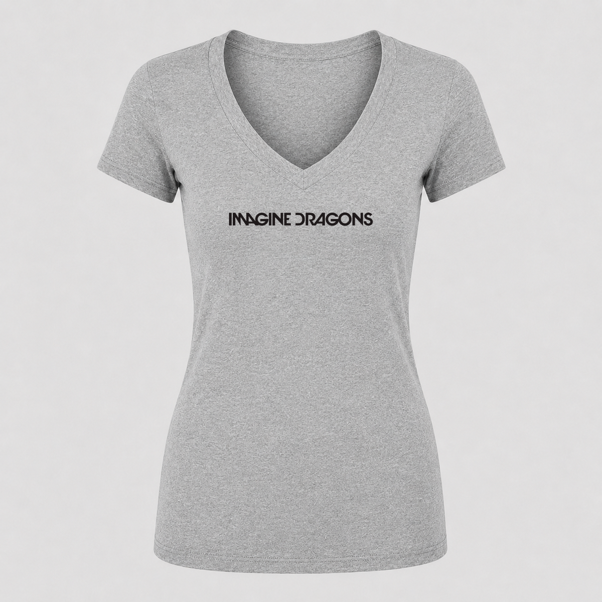 Women's Imagine Dragons V Neck T-Shirt in gray