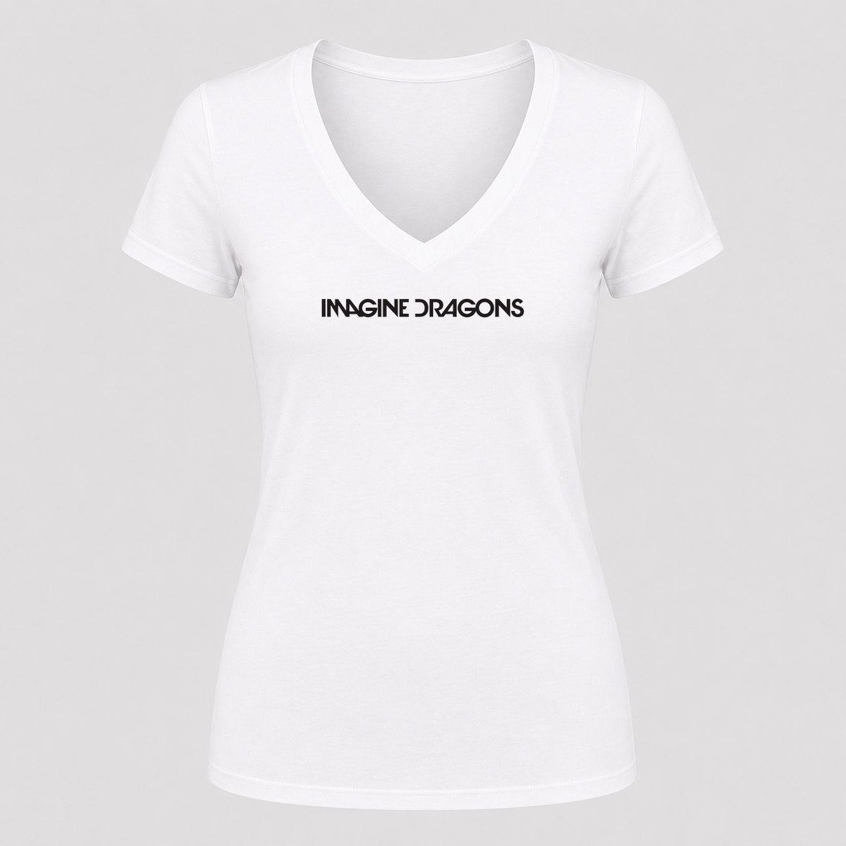 Women's Imagine Dragons V Neck T-Shirt in white
