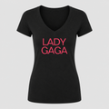 Women's Lady Gaga V Neck T-Shirt in black