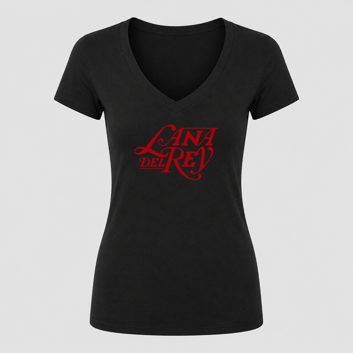 Women's Lana Del Rey V Neck T-Shirt in black