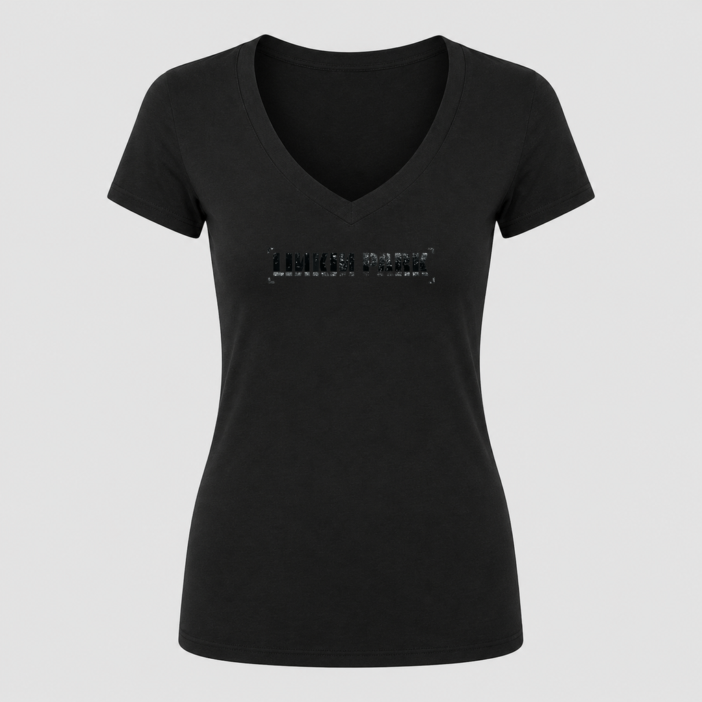 Women's Linkin Park V Neck T-Shirt in black