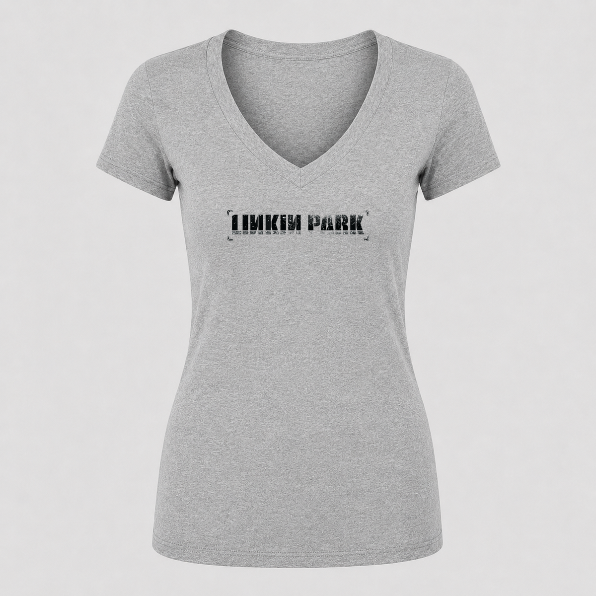Women's Linkin Park V Neck T-Shirt in gray