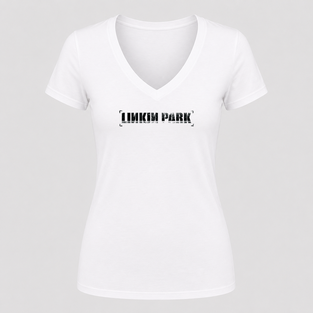 Women's Linkin Park V Neck T-Shirt in white