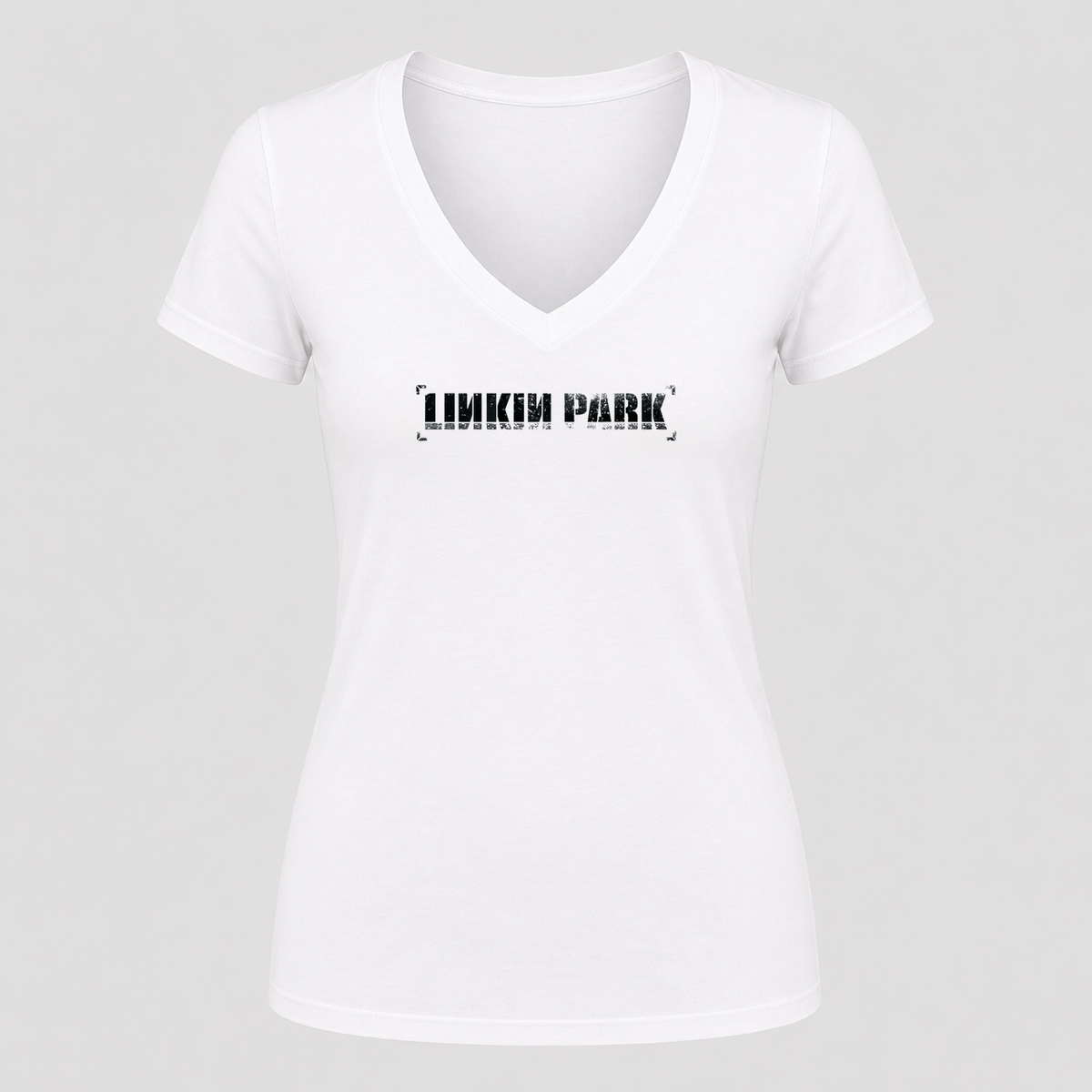 Women's Linkin Park V Neck T-Shirt in white