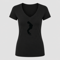 Women's Michael Jackson V Neck T-Shirt in black