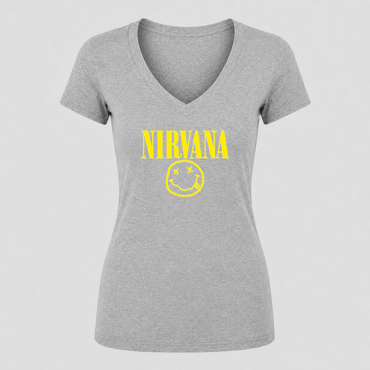 Women's Nirvana V Neck T-Shirt in gray