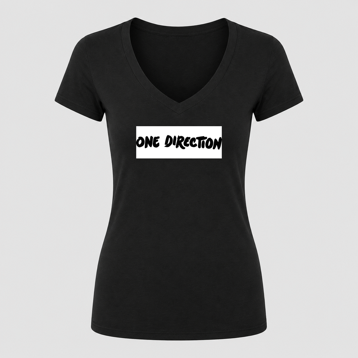 Women's One Direction V Neck T-Shirt in black