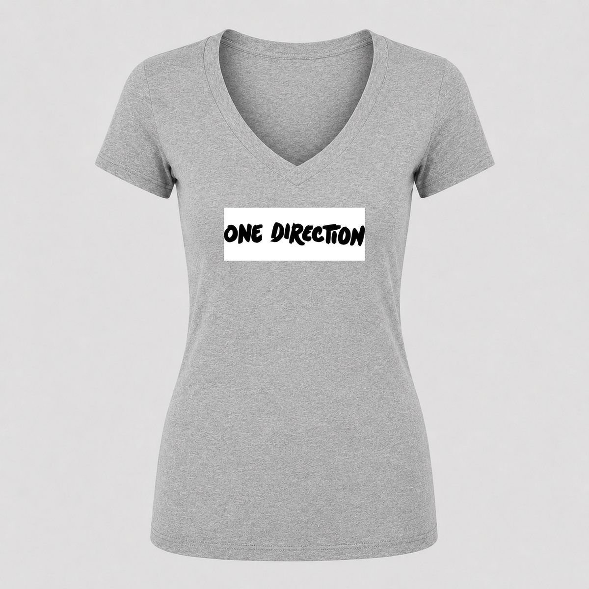 Women's One Direction V Neck T-Shirt in gray