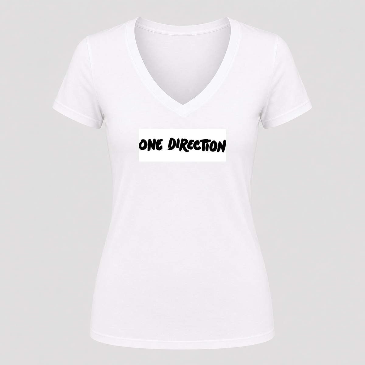 Women's One Direction V Neck T-Shirt in white