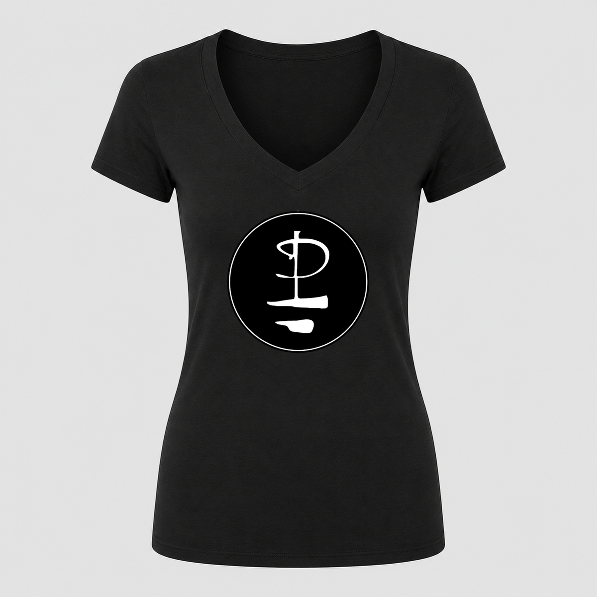 Women's Pink Floyd V Neck T-Shirt in black