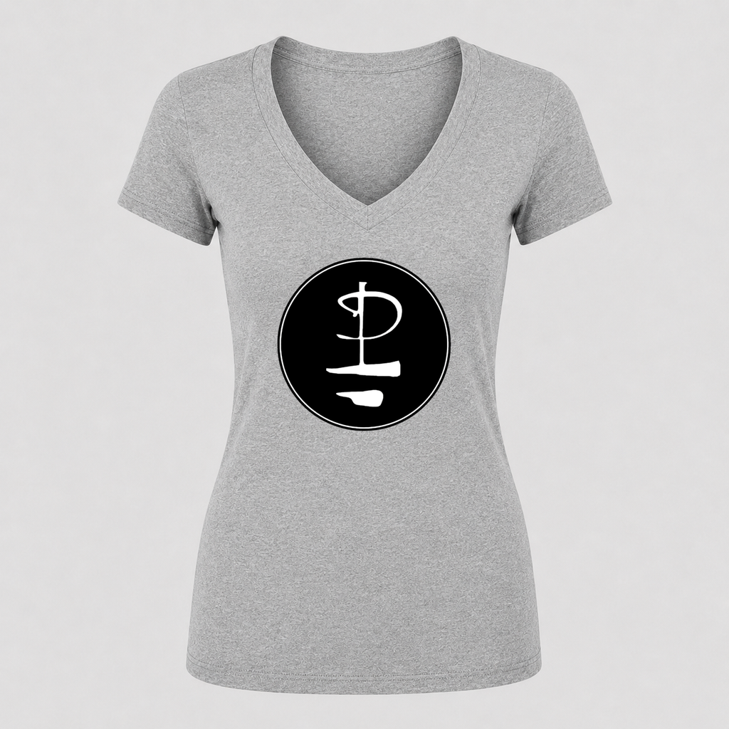 Women's Pink Floyd V Neck T-Shirt in gray