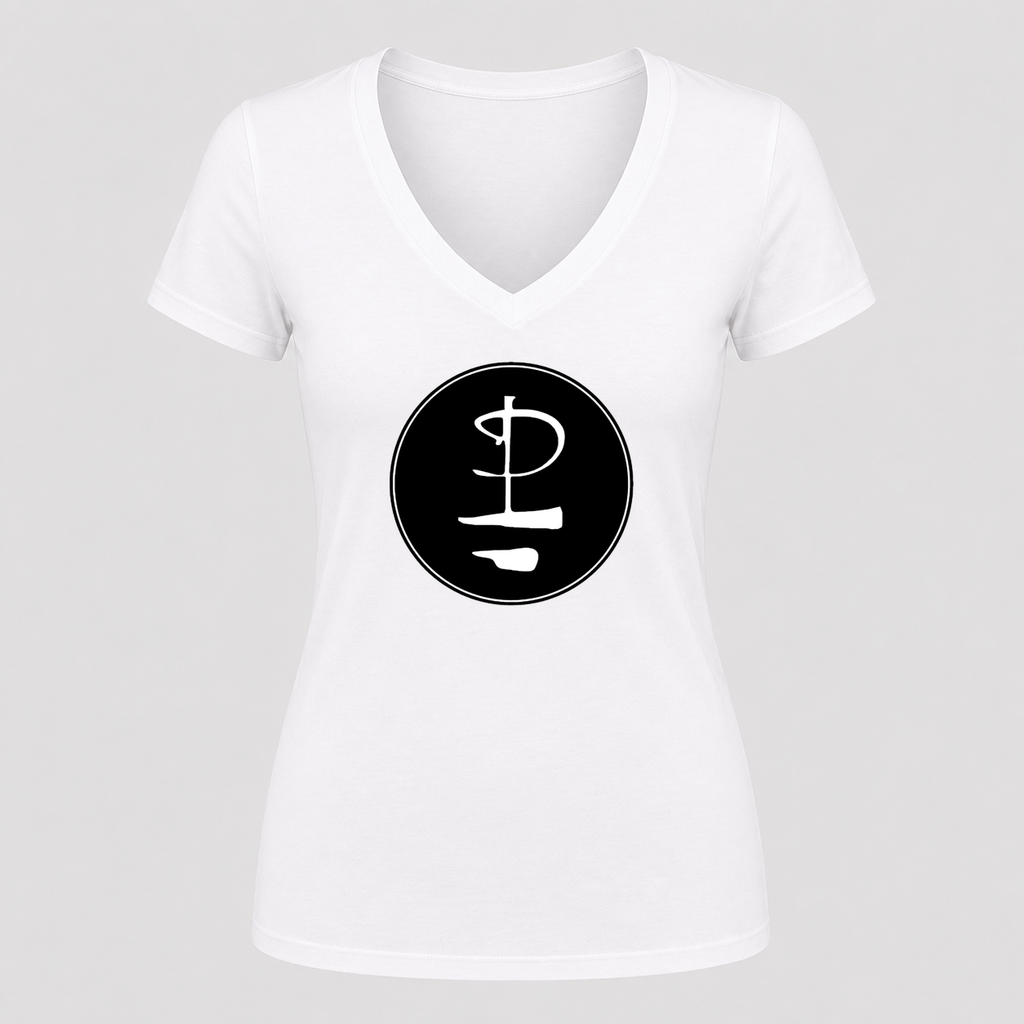 Women's Pink Floyd V Neck T-Shirt in white