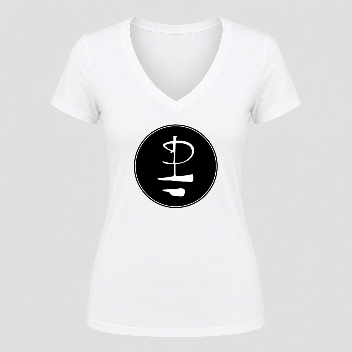 Women's Pink Floyd V Neck T-Shirt in white