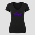 Women's Prince V Neck T-Shirt in black