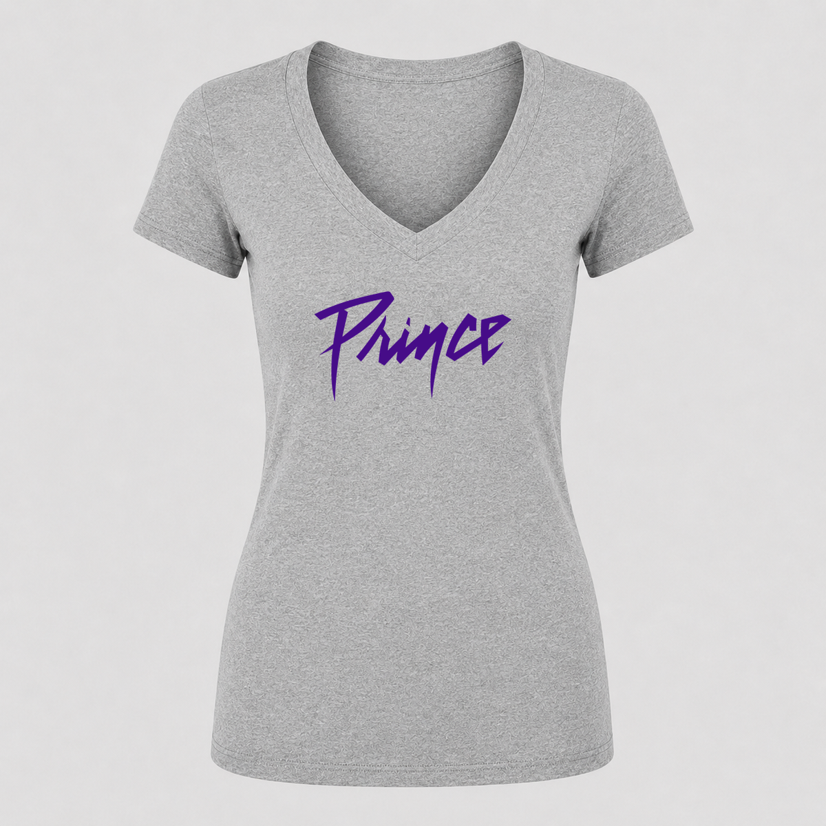 Women's Prince V Neck T-Shirt in gray