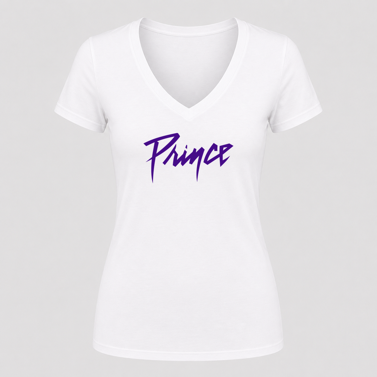 Women's Prince V Neck T-Shirt in white