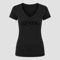 Women's Queen V Neck T-Shirt in black