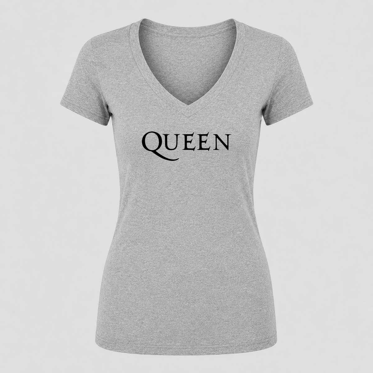 Women's Queen V Neck T-Shirt in gray