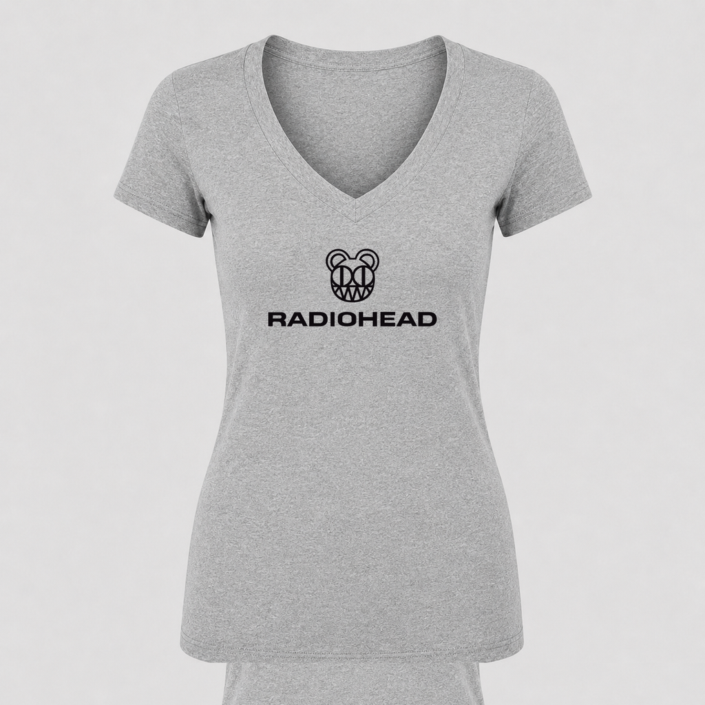 Women's Radiohead V Neck T-Shirt in gray