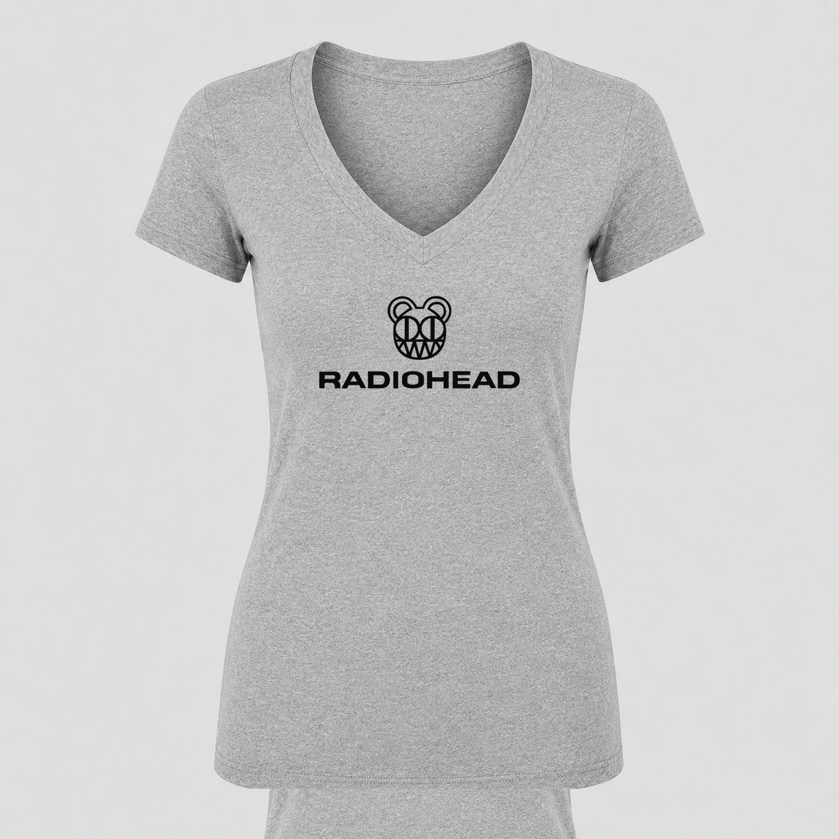 Women's Radiohead V Neck T-Shirt in gray