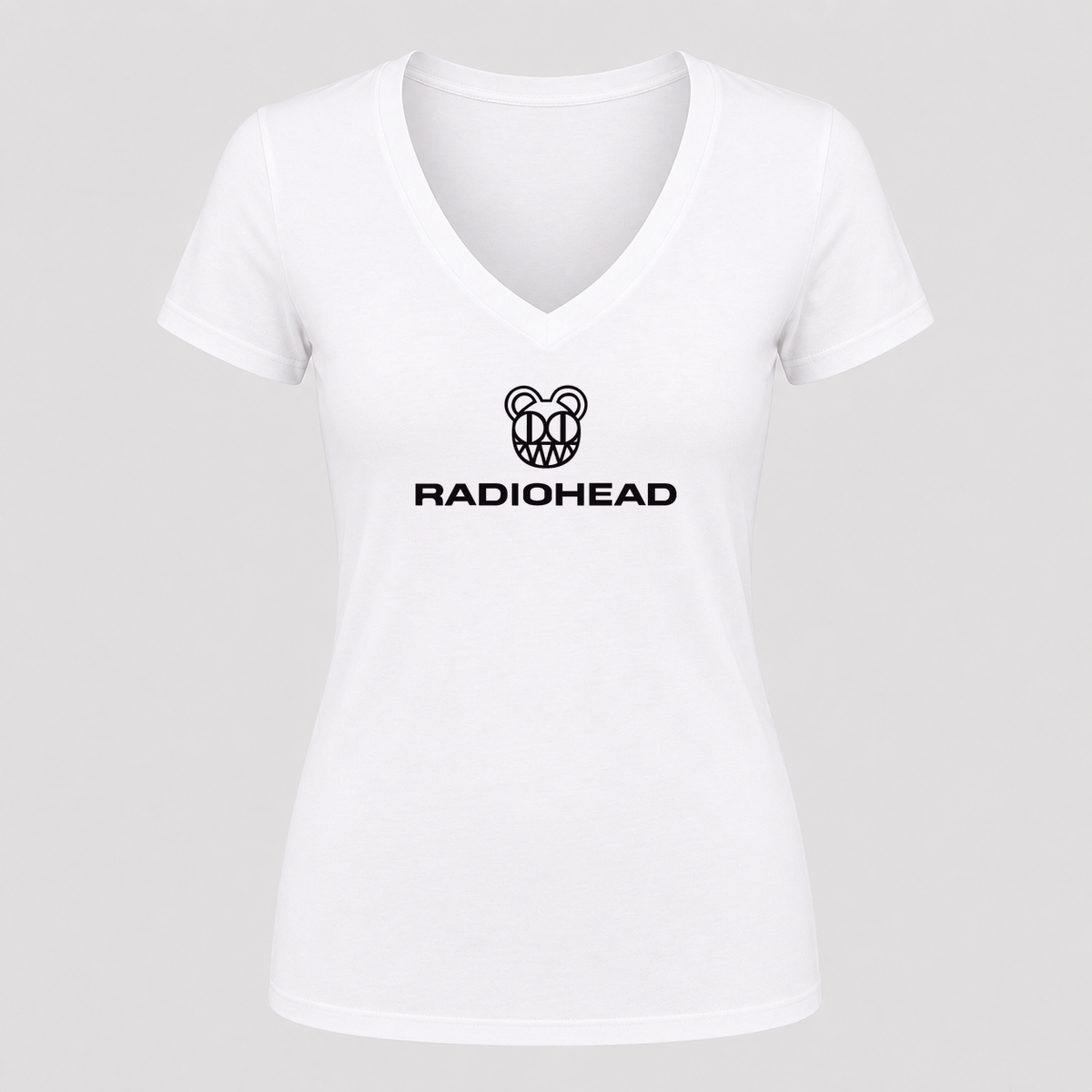 Women's Radiohead V Neck T-Shirt in white