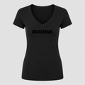Women's Rihanna V Neck T-Shirt in black