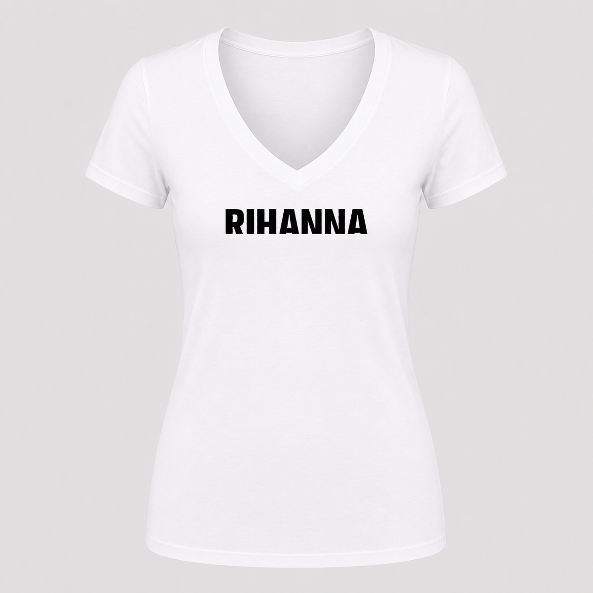 Women's Rihanna V Neck T-Shirt in white