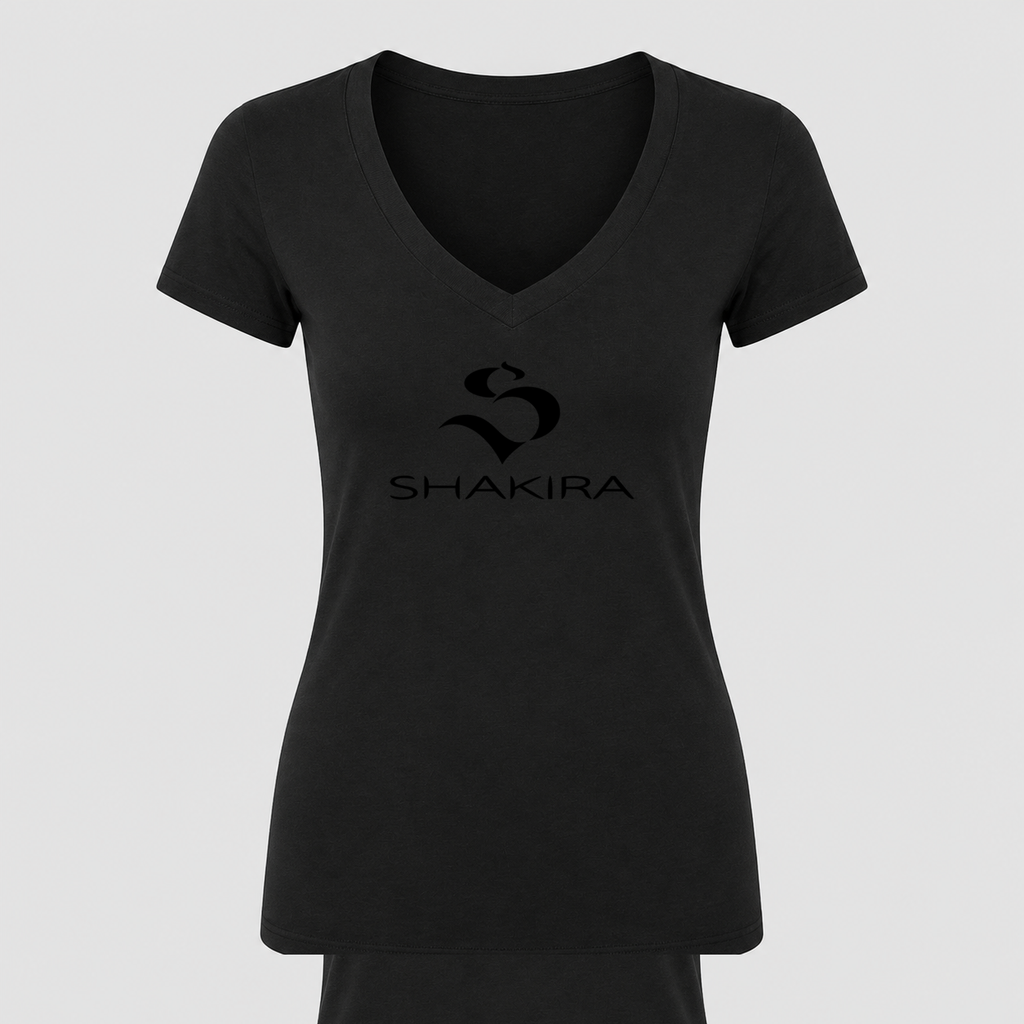 Women's Shakira V Neck T-Shirt in black