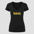 Women's Kick-Ass V Neck T-Shirt in black