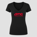 Women's AMC Theatres V Neck T-Shirt in black
