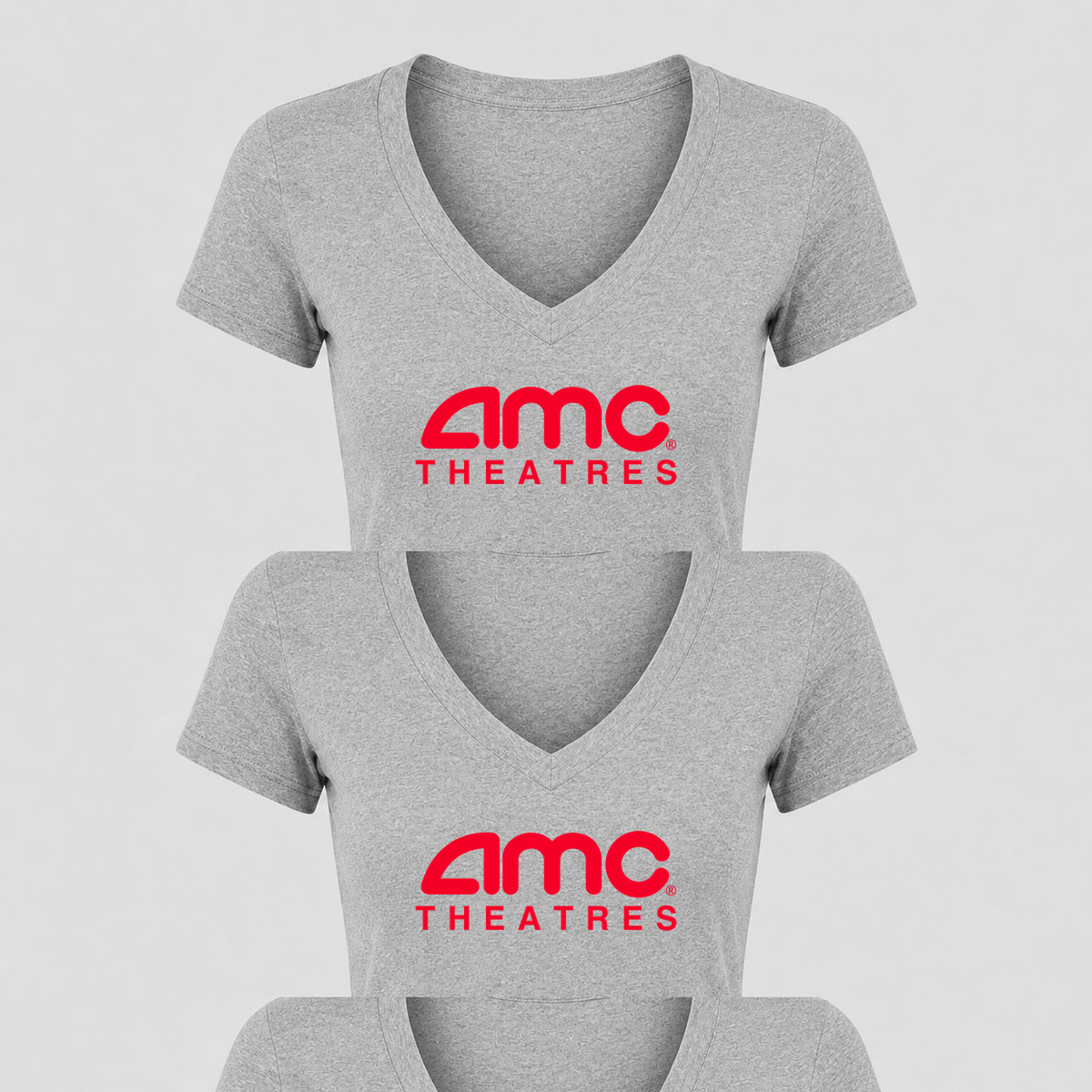 Women's AMC Theatres V Neck T-Shirt in gray