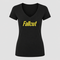 Women's Fallout V Neck T-Shirt in black